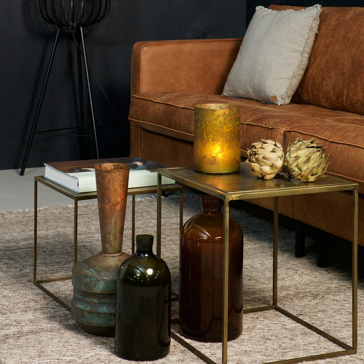 Red Living Beistelltisch Goon (2er-Set) - Metall - Antik Gold 7 Red Living Beistelltisch Goon (2er-Set) - Metall - Antik Gold – Bild 7