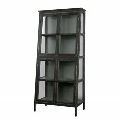 Red Living Vitrinenschrank Egelev - Kiefer massiv - Antik Schwarz