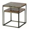Red Living Beistelltisch Jokela (2er-Set) - Marmor / Metall - Hellbraun