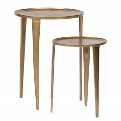 Red Living Beistelltisch Illo (2er-Set) - Metall - Antik Gold