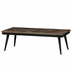 Red Living Couchtisch Hobro - Teak massiv / Metall - Teak / Schwarz