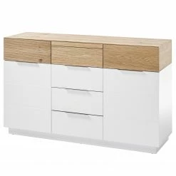 Norrwood Sideboard Akaa II - Echtholzfurnier - Eiche / Weiß