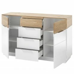 Norrwood Sideboard Akaa II - Echtholzfurnier - Eiche / Weiß -WOHNZIMMERMÖBEL Verkäufe 1000276024 210623 17275100004 DETAILS P000000001000276024