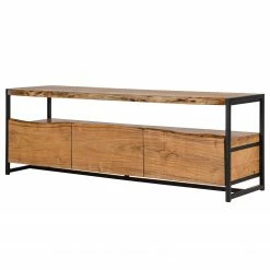 Ars manufacti TV-Lowboard Kaawo - Akazie massiv / Metall - Akazie / Schwarz