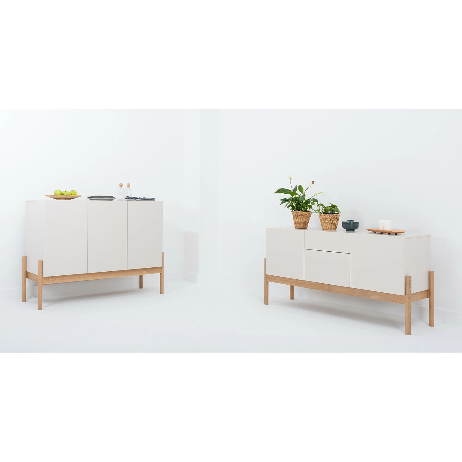 Studio Copenhagen Highboard Cooby - Muschelweiß / Eiche Hell 3 Studio Copenhagen Highboard Cooby - Muschelweiß / Eiche Hell – Bild 3