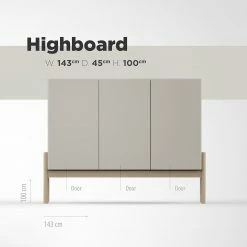 Studio Copenhagen Highboard Cooby - Muschelweiß / Eiche Hell 21 Studio Copenhagen Highboard Cooby - Muschelweiß / Eiche Hell -WOHNZIMMERMÖBEL Verkäufe 1000276945 211111 1449020000501 SKETCH DETAILS P000000001000276945 sketch