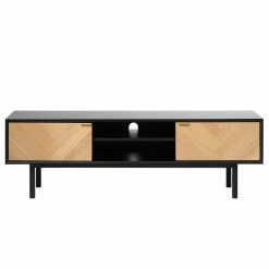 Loftscape TV-Lowboard Charlo - Echtholzfurnier - Eiche / Schwarz -WOHNZIMMERMÖBEL Verkäufe 1000277628 210706 14081000030 DETAILS P000000001000277628