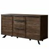 Red Living Sideboard Berck - Echtholzfurnier / Metall - Raucheiche / Schwarz