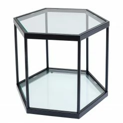 Kare Design Couchtisch Taha - Glas / Metall - Schwarz