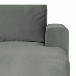 Fredriks Wohnlandschaft Summer Webstoff - Samt Vaia: Grau - Longchair davorstehend rechts / Ottomane links -WOHNZIMMERMÖBEL Verkäufe 1000279791 210730 10324500637 DETAILS P000000001000279791