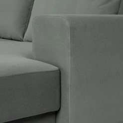 Fredriks Wohnlandschaft Summer Webstoff - Samt Vaia: Grau - Longchair davorstehend rechts / Ottomane links -WOHNZIMMERMÖBEL Verkäufe 1000279791 210730 10324500638 DETAILS P000000001000279791