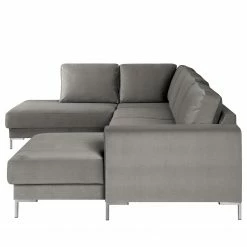 Fredriks Wohnlandschaft Summer Webstoff - Samt Vaia: Grau - Longchair davorstehend rechts / Ottomane links -WOHNZIMMERMÖBEL Verkäufe 1000279791 211217 13142800656 DETAILS P000000001000279791