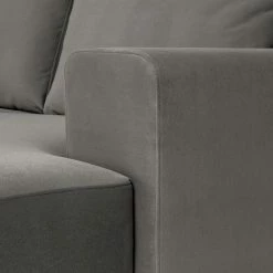 Fredriks Wohnlandschaft Summer Webstoff - Samt Vaia: Grau - Longchair davorstehend rechts / Ottomane links -WOHNZIMMERMÖBEL Verkäufe 1000279791 211217 13142900711 DETAILS P000000001000279791