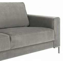 Fredriks Wohnlandschaft Summer Webstoff - Samt Vaia: Grau - Longchair davorstehend rechts / Ottomane links -WOHNZIMMERMÖBEL Verkäufe 1000279791 211217 13143000733 DETAILS P000000001000279791