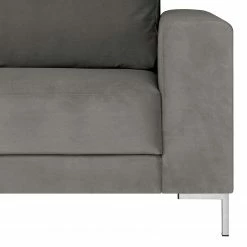 Fredriks Wohnlandschaft Summer Webstoff - Samt Vaia: Grau - Longchair davorstehend rechts / Ottomane links -WOHNZIMMERMÖBEL Verkäufe 1000279791 211217 13143000755 DETAILS P000000001000279791