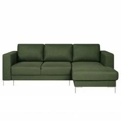 Fredriks Ecksofa Summer - Webstoff Mavie: Dunkelgrün - Longchair davorstehend rechts - Mit Schlaffunktion -WOHNZIMMERMÖBEL Verkäufe 1000279799 211217 13143400735 DETAILS P000000001000279799