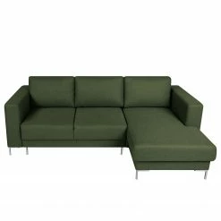 Fredriks Ecksofa Summer - Webstoff Mavie: Dunkelgrün - Longchair davorstehend rechts - Mit Schlaffunktion -WOHNZIMMERMÖBEL Verkäufe 1000279799 211217 13143400768 DETAILS P000000001000279799