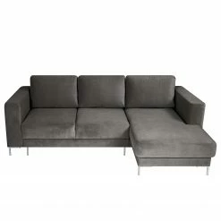 Fredriks Ecksofa Summer - Samt Vaia: Dunkelgrau - Longchair davorstehend rechts - Mit Schlaffunktion -WOHNZIMMERMÖBEL Verkäufe 1000279810 211217 13144000884 DETAILS P000000001000279810