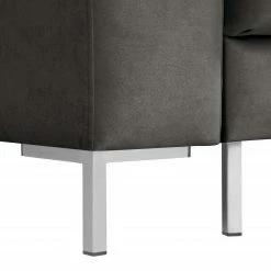 Fredriks Ecksofa Summer - Samt Vaia: Dunkelgrau - Longchair davorstehend rechts - Mit Schlaffunktion -WOHNZIMMERMÖBEL Verkäufe 1000279810 211217 13144100961 DETAILS P000000001000279810