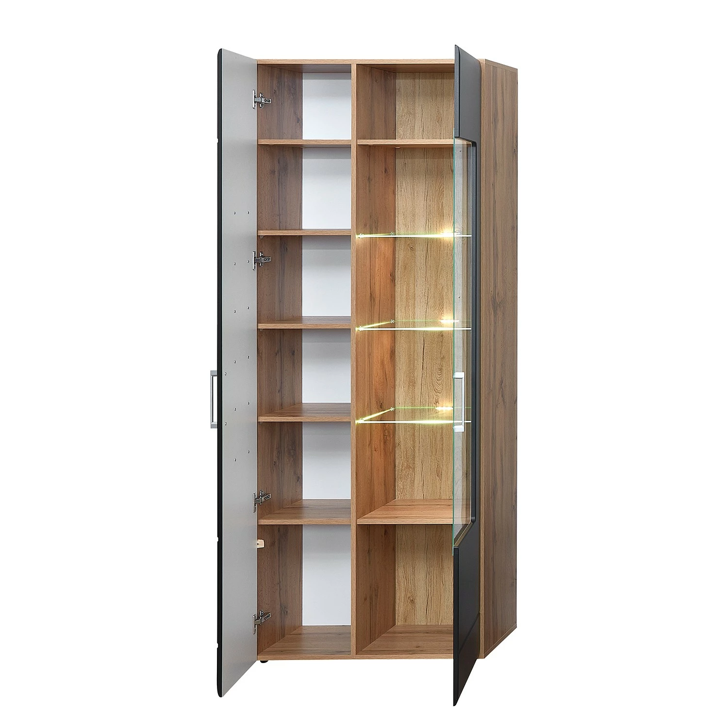 Loftscape Wohnwand Belloc II (5-teilig) - Inkl. Beleuchtung - Matt Schwarz / Eiche Dekor 5 Loftscape Wohnwand Belloc II (5-teilig) - Inkl. Beleuchtung - Matt Schwarz / Eiche Dekor – Bild 5