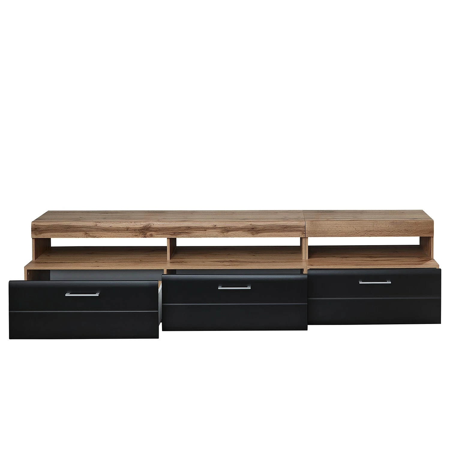 Loftscape Wohnwand Belloc II (5-teilig) - Inkl. Beleuchtung - Matt Schwarz / Eiche Dekor 7 Loftscape Wohnwand Belloc II (5-teilig) - Inkl. Beleuchtung - Matt Schwarz / Eiche Dekor – Bild 7