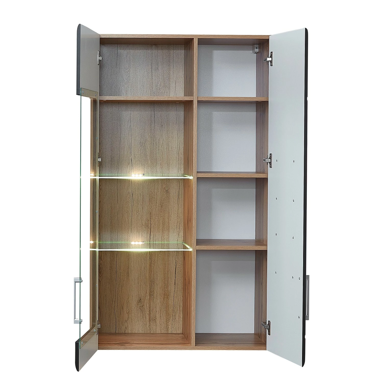 Loftscape Wohnwand Belloc II (5-teilig) - Inkl. Beleuchtung - Matt Schwarz / Eiche Dekor 11 Loftscape Wohnwand Belloc II (5-teilig) - Inkl. Beleuchtung - Matt Schwarz / Eiche Dekor – Bild 11