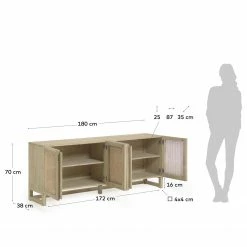 Loftscape Sideboard Risley - Mindi massiv / Rattan -WOHNZIMMERMÖBEL Verkäufe 1000282685 210729 06153100026 SKETCH DETAILS P000000001000282685 sketch