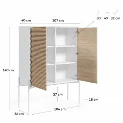 Loftscape Highboard Maredale - Esche teilmassiv - Weiß / Esche -WOHNZIMMERMÖBEL Verkäufe 1000282701 210729 06154900089 SKETCH DETAILS P000000001000282701 sketch