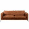 Ars manufacti Sofa Hanks (3-Sitzer) - Antiklederlook - Microfaser Yaka: Cognac