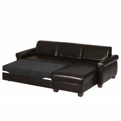 Ars manufacti Ecksofa José - Echtleder / Kunstleder - Kunstleder Babet: Schwarz - Longchair davorstehend rechts -WOHNZIMMERMÖBEL Verkäufe 1000283541 210817 15273700862 DETAILS P000000001000283541