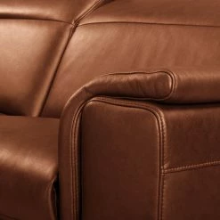 Ars manufacti Ecksofa Lagor - Echtleder - Echtleder Padme: Cognac - Longchair davorstehend links - Relaxfunktion -WOHNZIMMERMÖBEL Verkäufe 1000283568 210817 15270200376 DETAILS P000000001000283568