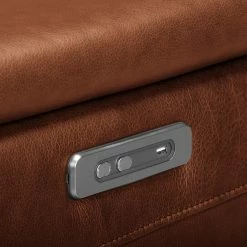 Ars manufacti Ecksofa Lagor - Echtleder - Echtleder Padme: Cognac - Longchair davorstehend links - Relaxfunktion -WOHNZIMMERMÖBEL Verkäufe 1000283568 210817 15270200377 DETAILS P000000001000283568