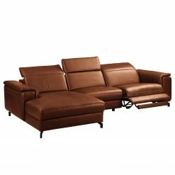 Ars manufacti Ecksofa Lagor - Echtleder - Echtleder Padme: Cognac - Longchair davorstehend links - Relaxfunktion -WOHNZIMMERMÖBEL Verkäufe 1000283568 210817 15271800574 DETAILS P000000001000283568