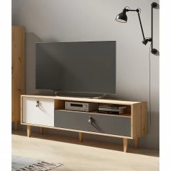 Fredriks TV-Lowboard Bowood - Eiche Artisan Dekor / Weiß 8 Fredriks TV-Lowboard Bowood - Eiche Artisan Dekor / Weiß -WOHNZIMMERMÖBEL Verkäufe 1000283837 210805 14243600104 MOOD DETAILS P000000001000283837 mood