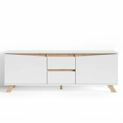 Norrwood TV-Lowboard Rautha - Matt Weiß / Eiche Dekor -WOHNZIMMERMÖBEL Verkäufe 1000283862 210805 14244200264 DETAILS P000000001000283862