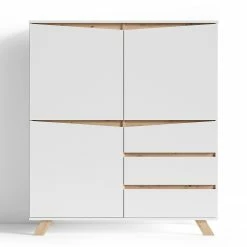 Norrwood Highboard Rautha - Matt Weiß / Eiche Dekor 9 Norrwood Highboard Rautha - Matt Weiß / Eiche Dekor -WOHNZIMMERMÖBEL Verkäufe 1000283874 210805 14244700378 DETAILS P000000001000283874