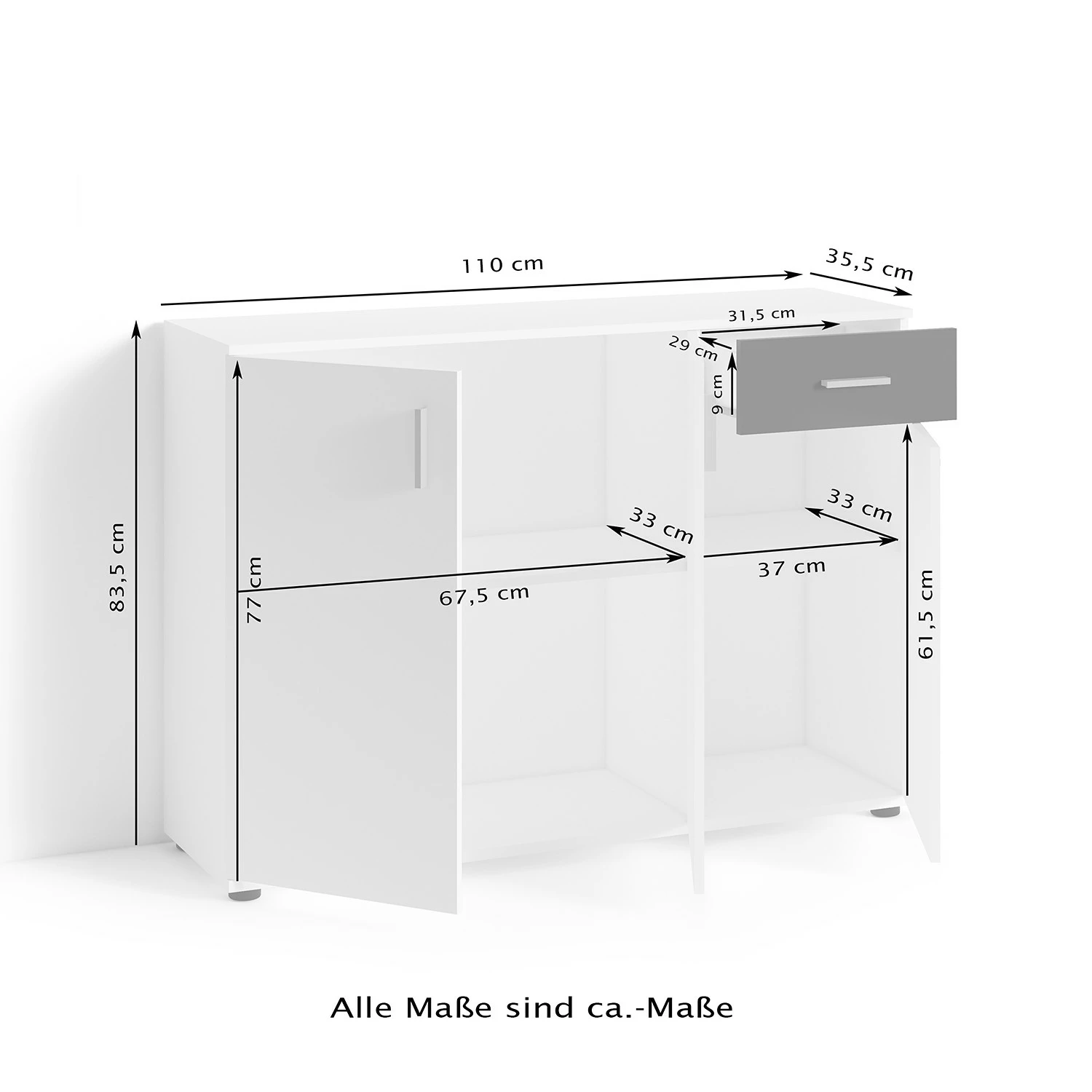 Fredriks Kommode Chippewa II - Weiß / Eiche Dekor 5 Fredriks Kommode Chippewa II - Weiß / Eiche Dekor – Bild 5