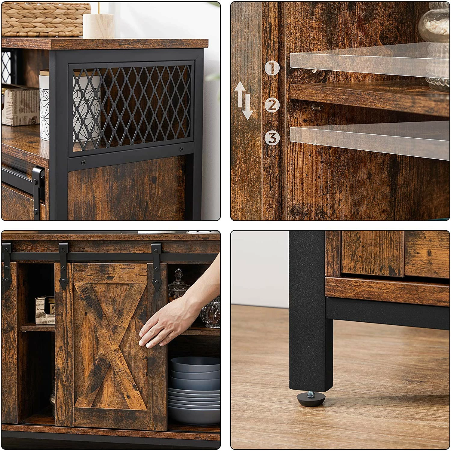 Red Living Kommode Hazlet II - Braun / Schwarz 6 Red Living Kommode Hazlet II - Braun / Schwarz – Bild 6