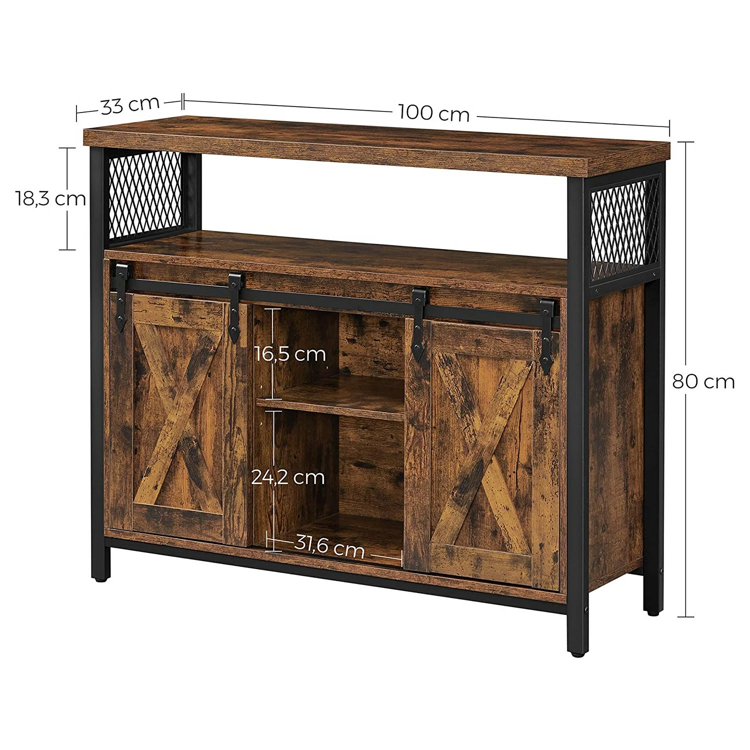 Red Living Kommode Hazlet II - Braun / Schwarz 8 Red Living Kommode Hazlet II - Braun / Schwarz – Bild 8