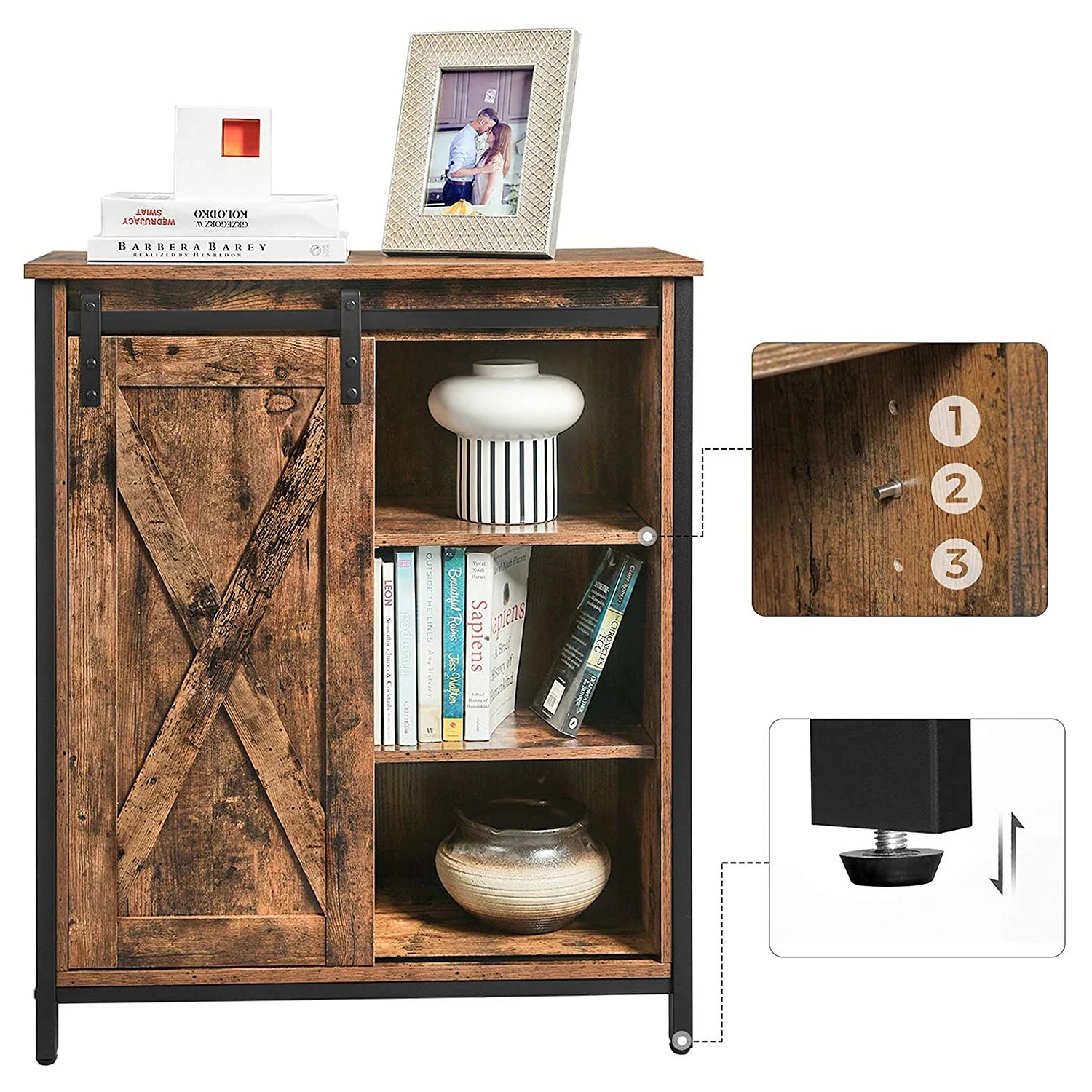 Red Living Kommode Hazlet III - Braun / Schwarz 5 Red Living Kommode Hazlet III - Braun / Schwarz – Bild 5