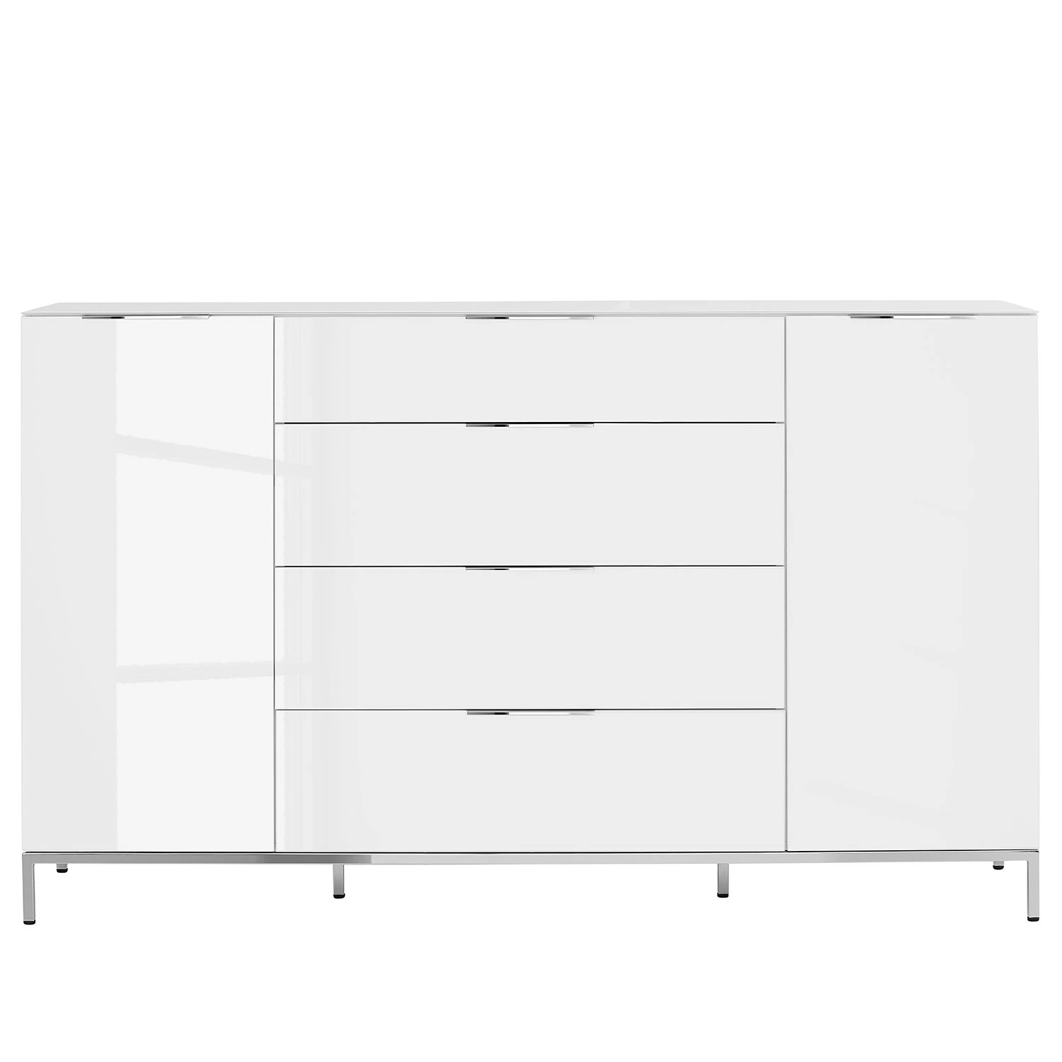 Maja Möbel Sideboard Trend - Glas - Hochglanz Weiß / Chrom 3 Maja Möbel Sideboard Trend - Glas - Hochglanz Weiß / Chrom – Bild 3