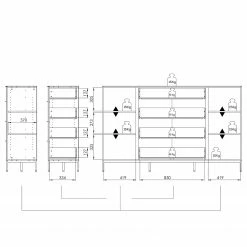 Maja Möbel Sideboard Trend - Glas - Hochglanz Weiß / Chrom 14 Maja Möbel Sideboard Trend - Glas - Hochglanz Weiß / Chrom -WOHNZIMMERMÖBEL Verkäufe 1000284207 210804 14342400015 SKETCH DETAILS P000000001000284207 sketch