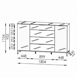 Maja Möbel Sideboard Trend - Glas - Hochglanz Weiß / Chrom 15 Maja Möbel Sideboard Trend - Glas - Hochglanz Weiß / Chrom -WOHNZIMMERMÖBEL Verkäufe 1000284207 210804 14342400016 SKETCH DETAILS P000000001000284207 sketch