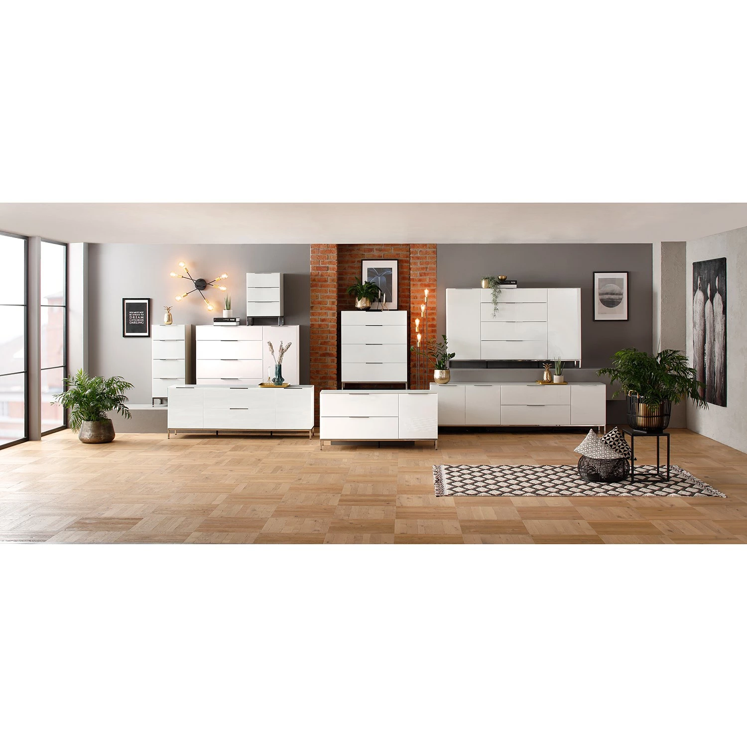 Maja Möbel Sideboard Trend - Glas - Hochglanz Weiß / Chrom 2 Maja Möbel Sideboard Trend - Glas - Hochglanz Weiß / Chrom – Bild 2