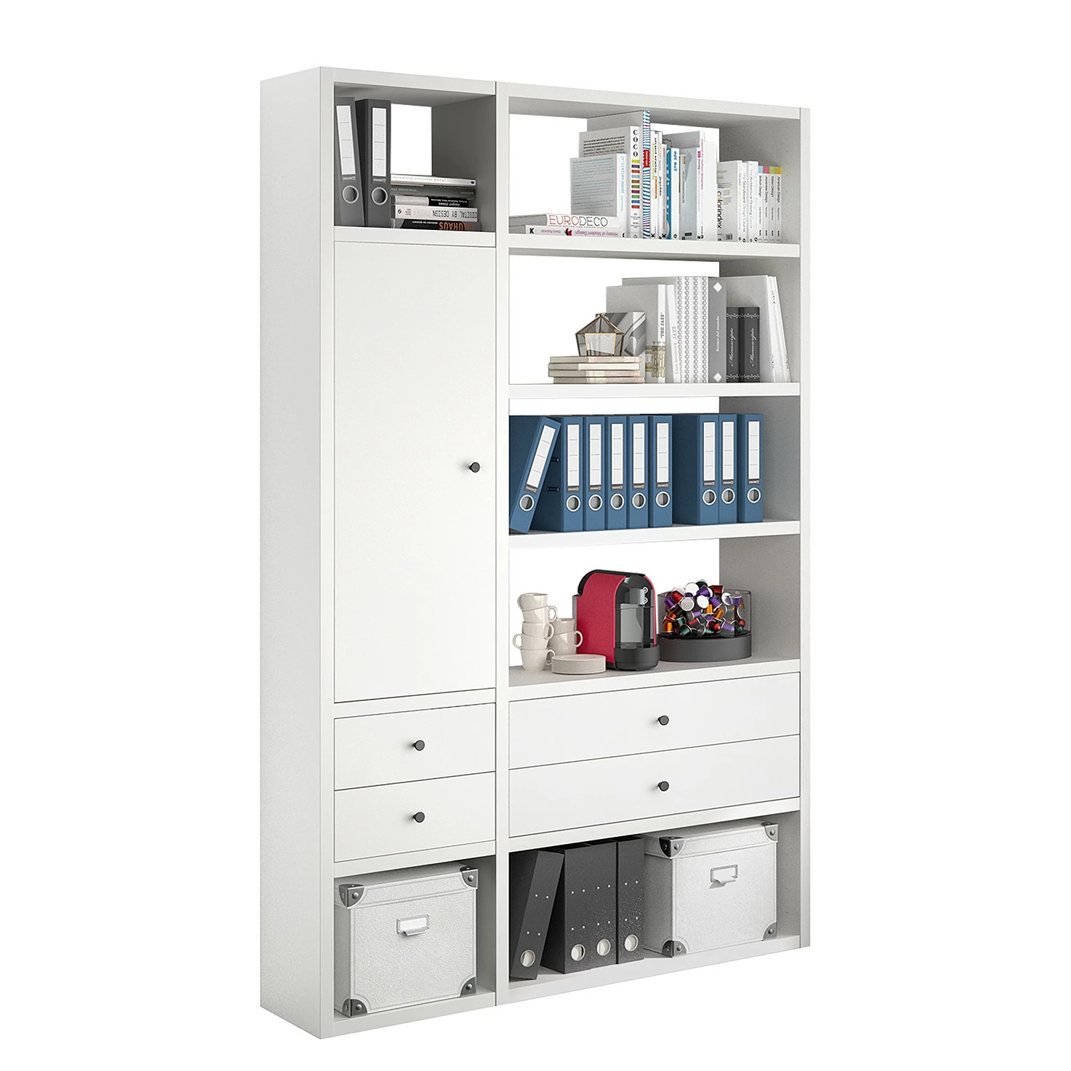 Fredriks Aktenregal-Kombination Emporio IV - Lack Weiß 1 Fredriks Aktenregal-Kombination Emporio IV - Lack Weiß