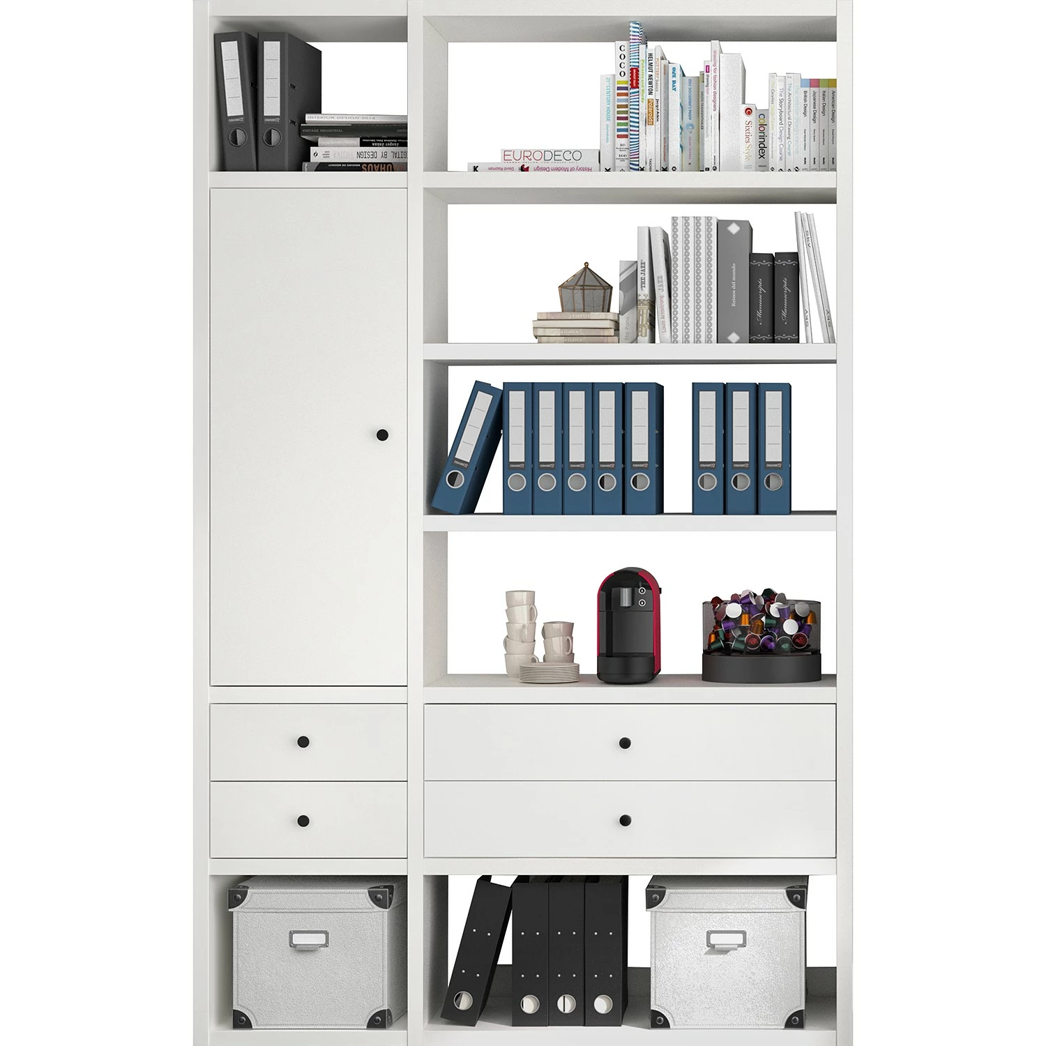 Fredriks Aktenregal-Kombination Emporio IV - Lack Weiß 3 Fredriks Aktenregal-Kombination Emporio IV - Lack Weiß – Bild 3