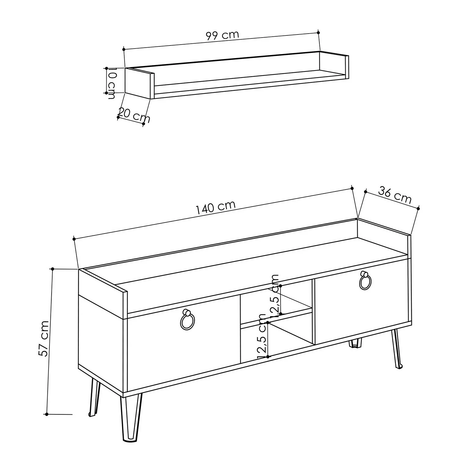 Red Living Wohnkombination Ekeby (2-teilig) - Eiche Dekor / Anthrazit 3 Red Living Wohnkombination Ekeby (2-teilig) - Eiche Dekor / Anthrazit – Bild 3