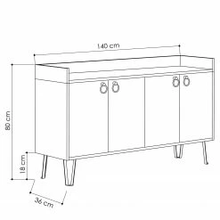 Loftscape Sideboard Dalma - Weiß / Creme -WOHNZIMMERMÖBEL Verkäufe 1000284340 210809 06083200075 SKETCH DETAILS P000000001000284340 sketch