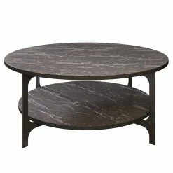 Loftscape Couchtisch Venla - Metall - Marmor Schwarz Dekor