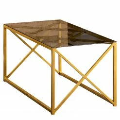Loftscape Couchtisch Graham - Glas / Metall - Gold / Grau